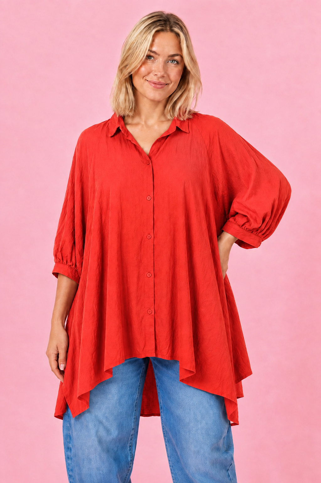 MAXIBLUSA ALGODÓN ROJA