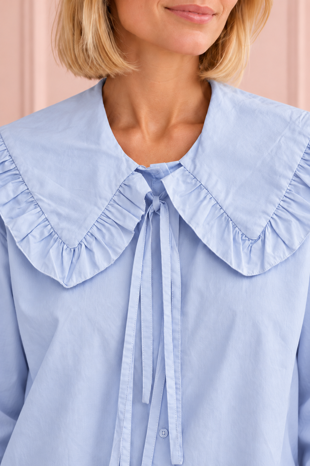 CAMISA CUELLO BABY CELESTE