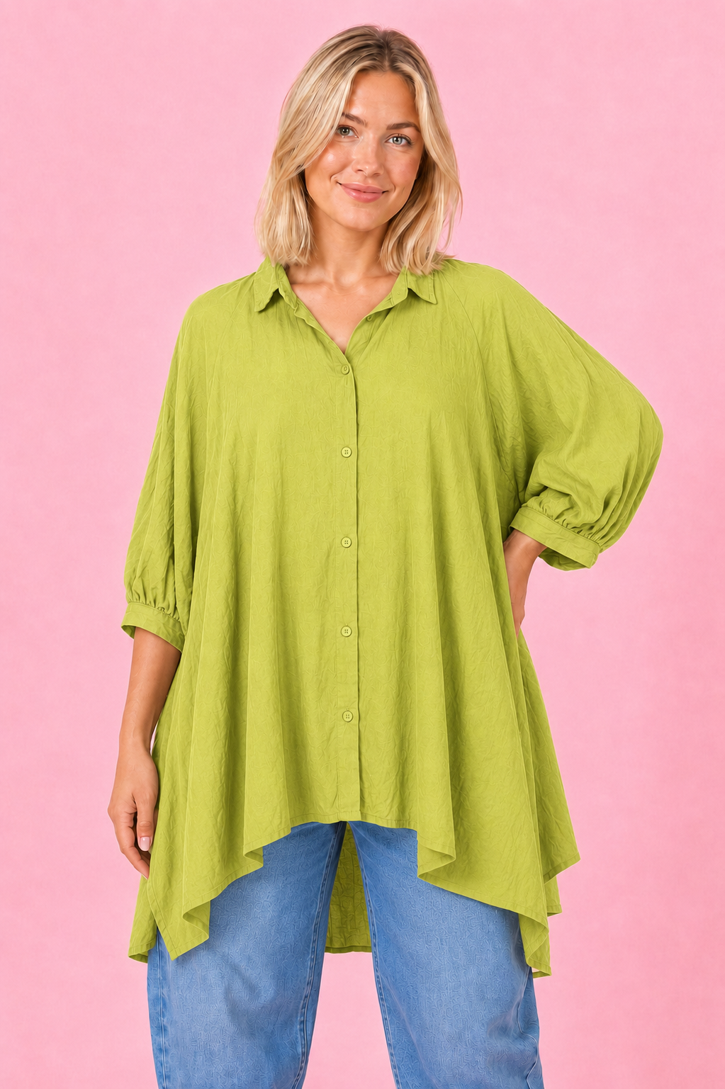 MAXIBLUSA ALGODÓN VERDE