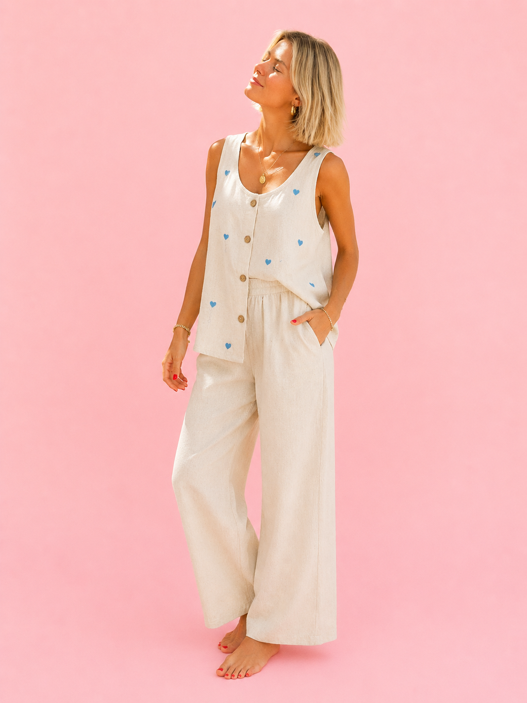 CONJUNTO LINO CUORE BLUE