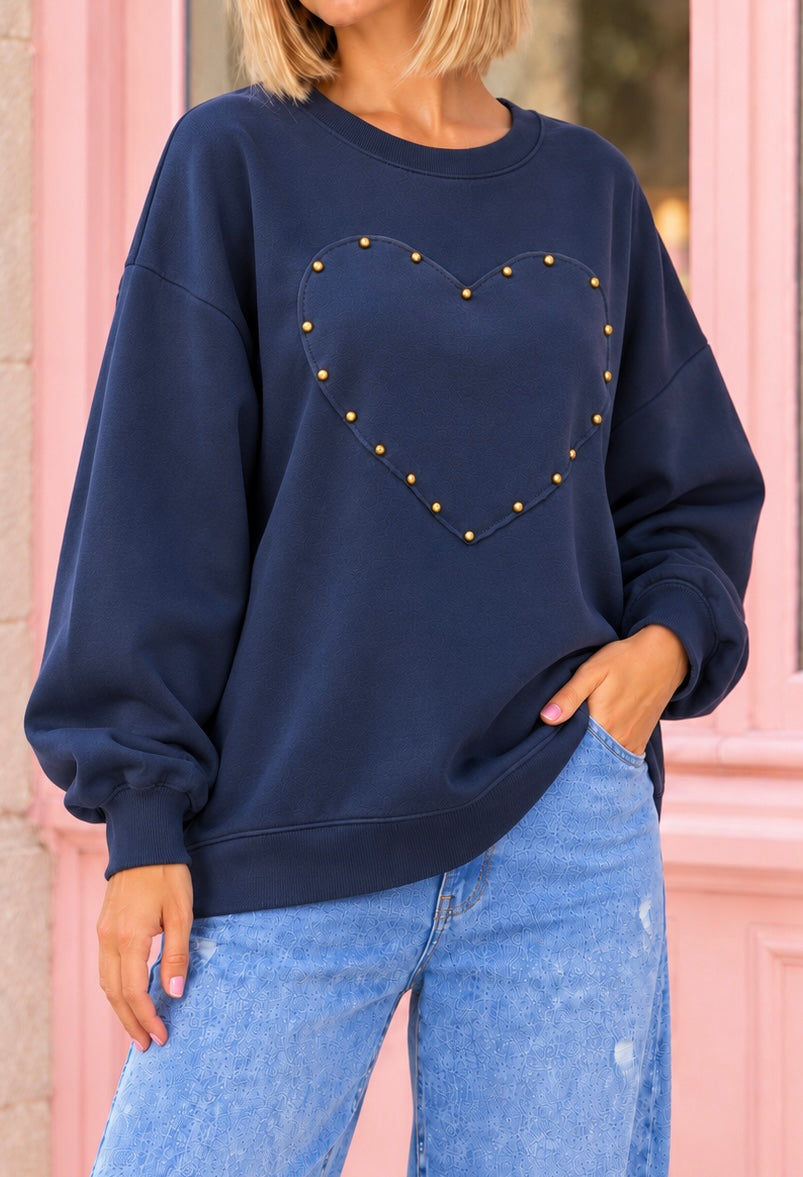 SUDADERA TACHAS CUORE MARINO