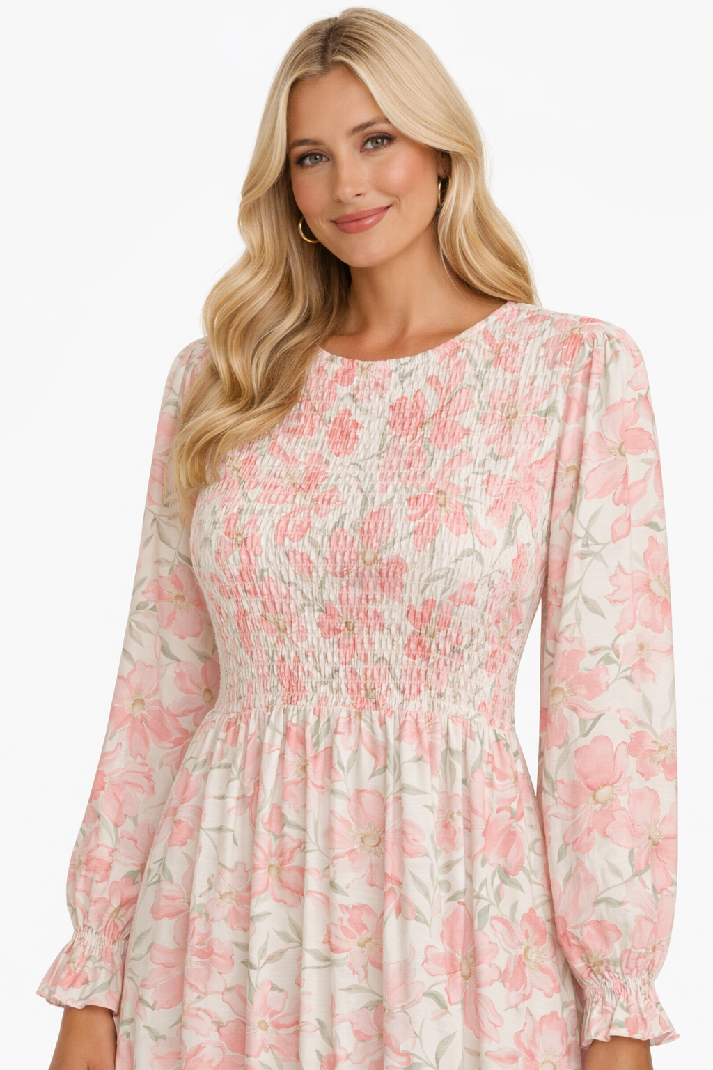 VESTIDO FLORAL ROSA SALMÓN