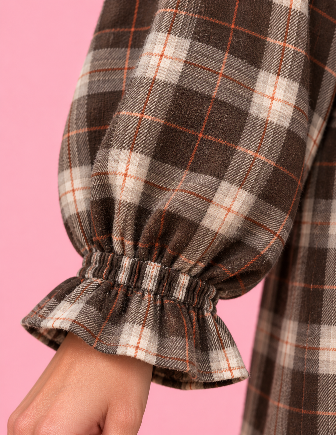 VESTIDO AMARETO TARTAN BROWN