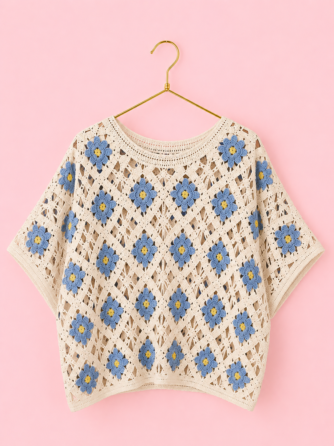 SUETER CROCHET AZUL