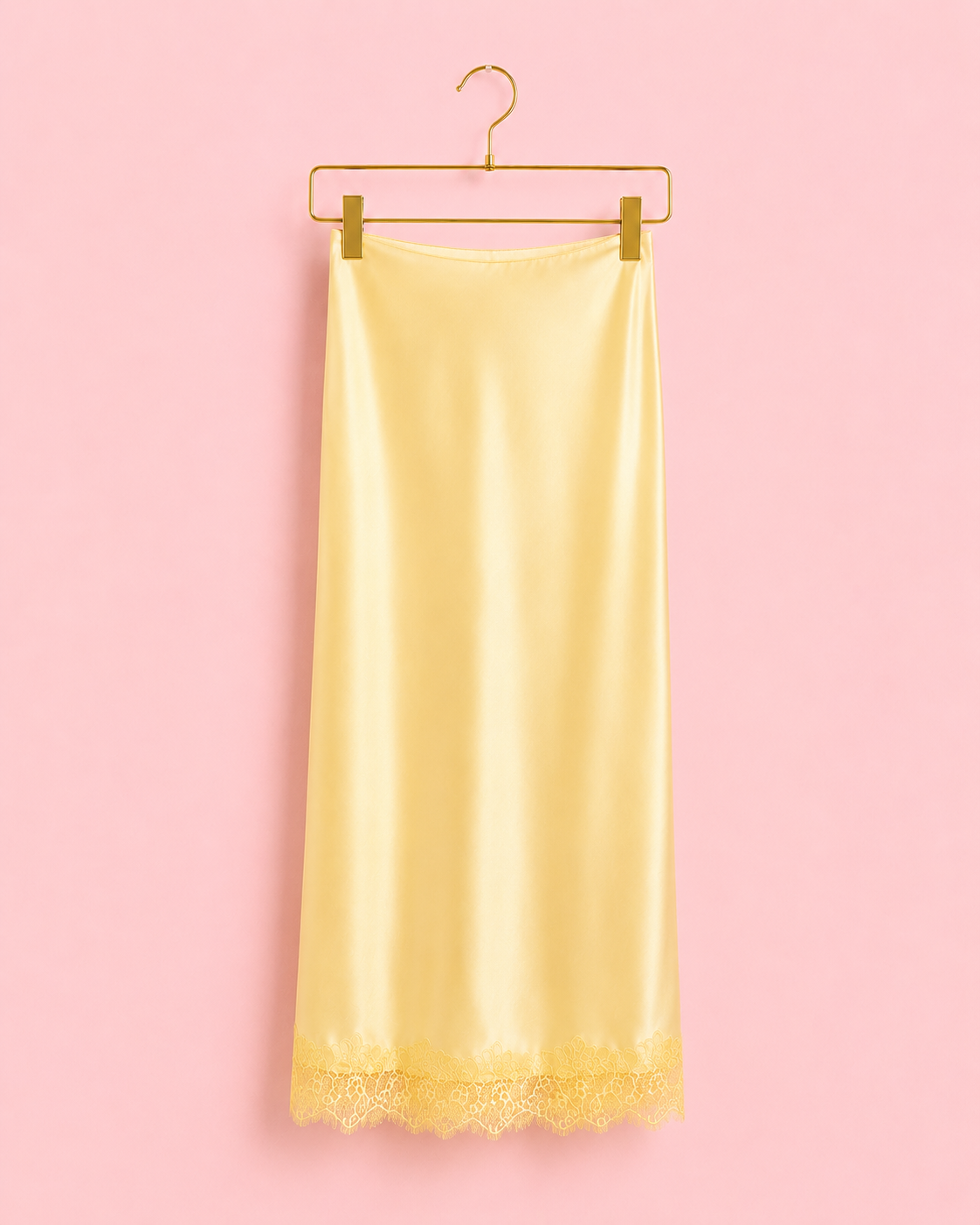 FALDA SATINADA PASTEL YELLOW