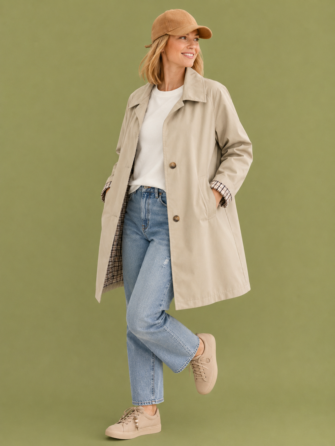 GABARDINA VICHY BEIGE