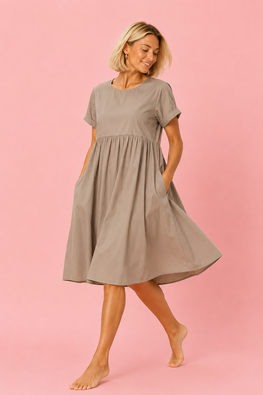 VESTIDO LEONOR TOPO