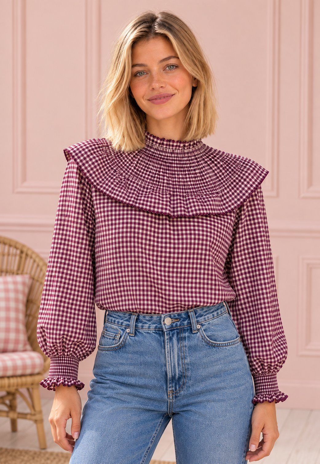 BLUSA MARIE VICHY PURPLE