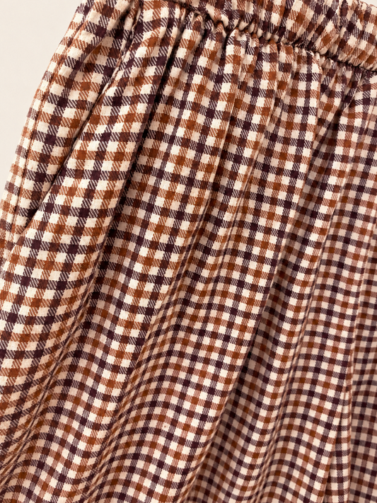 PANTALON VICHY BERENJENA