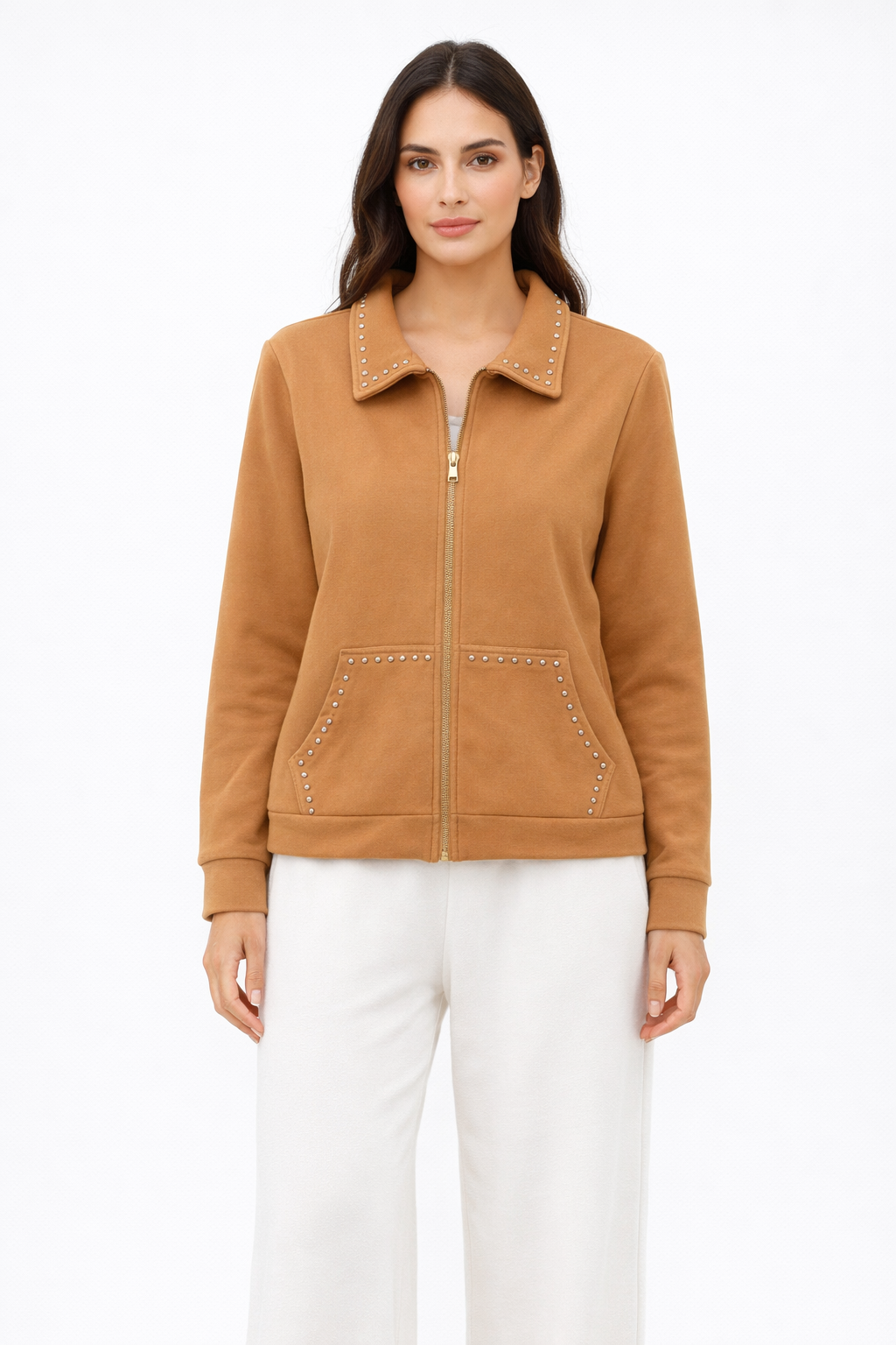 SUDADERA TACHAS CAMEL