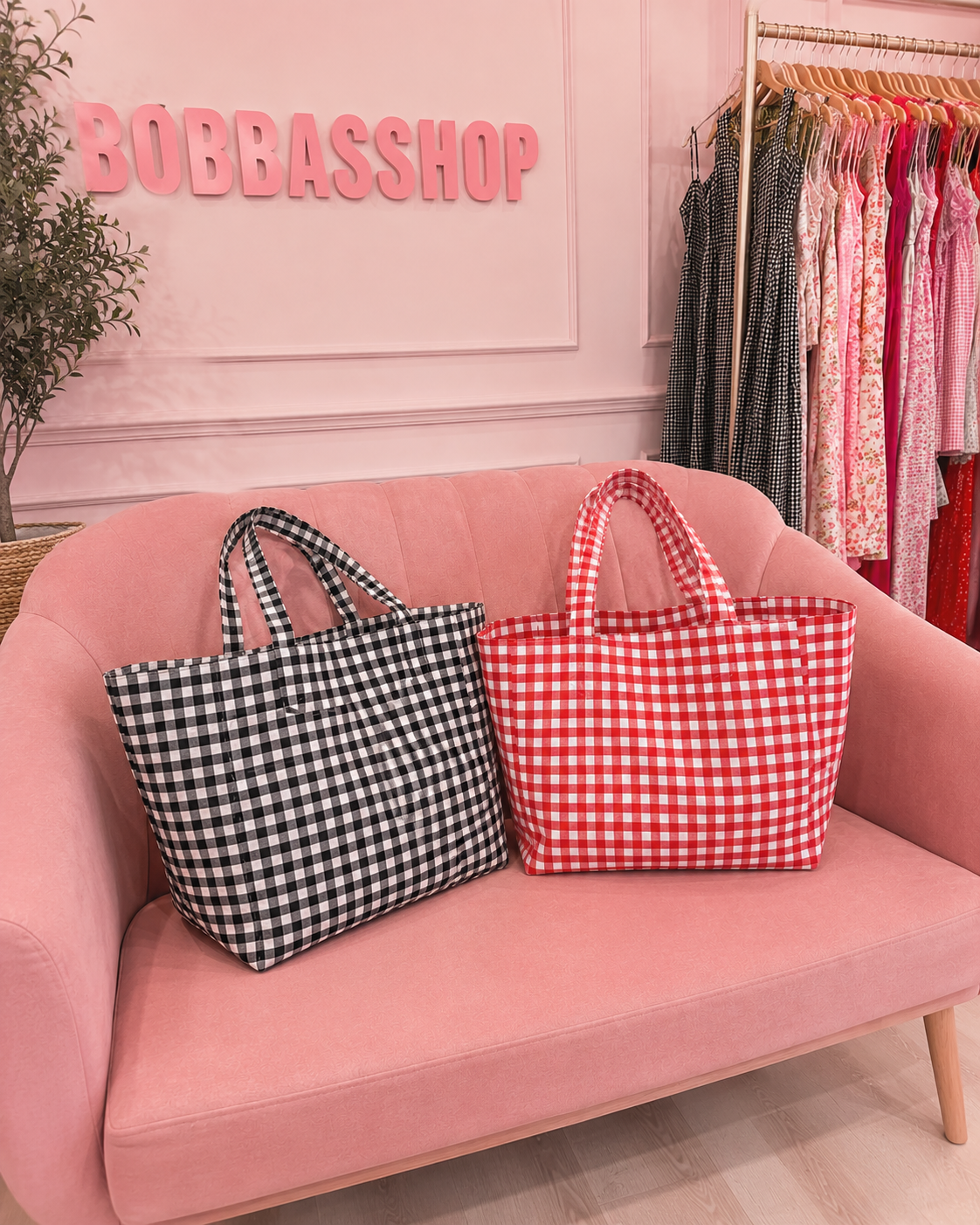 TOTE BAG VICHY ROJO