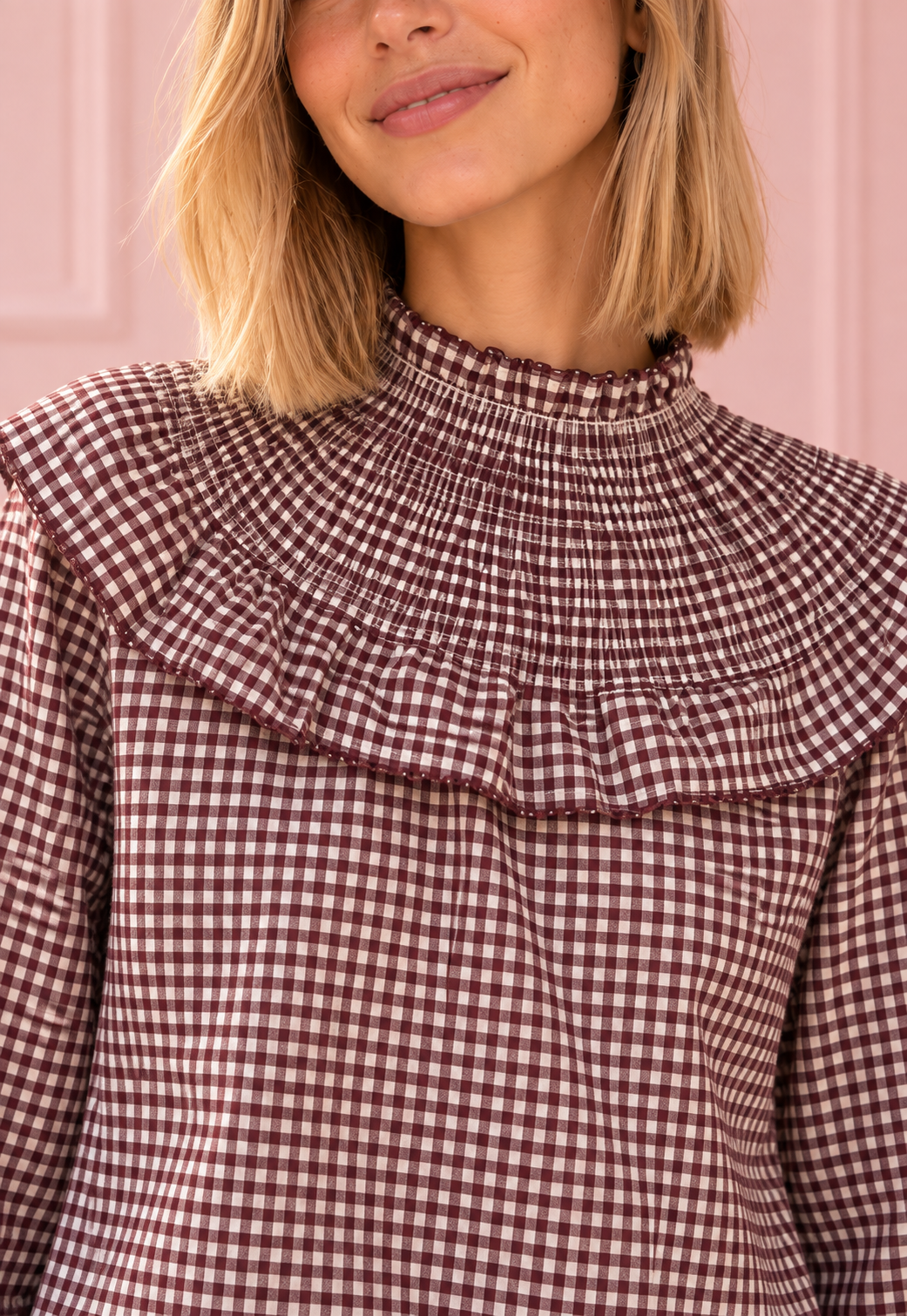 BLUSA MARIE VICHY BURDEOS