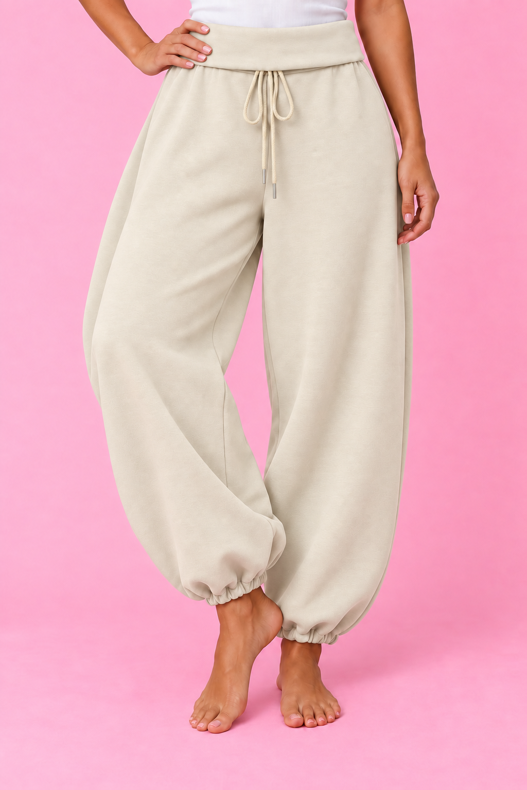 PANTALON SPORTY CREMA