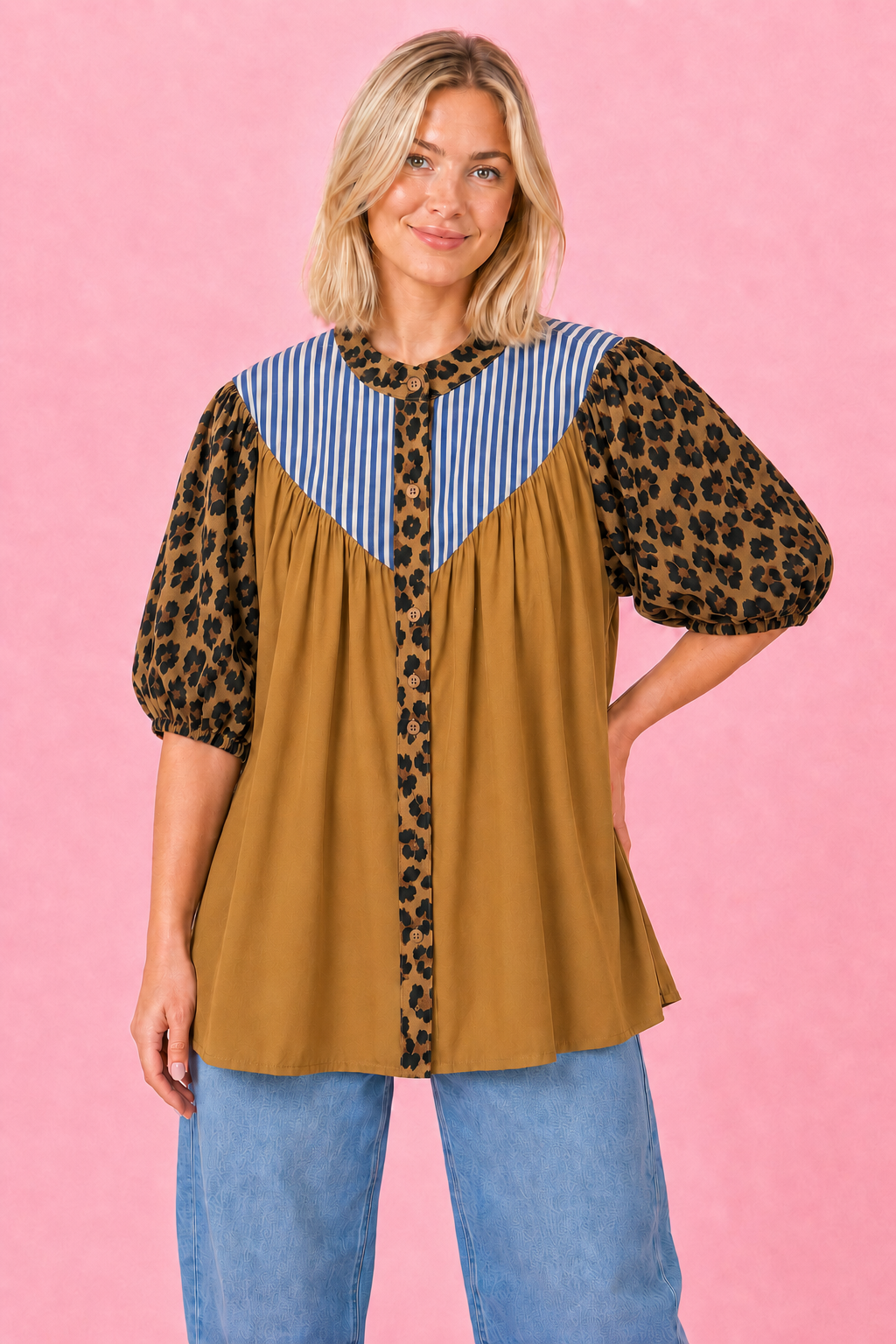 BLUSA PRINT CATERINA CAMEL