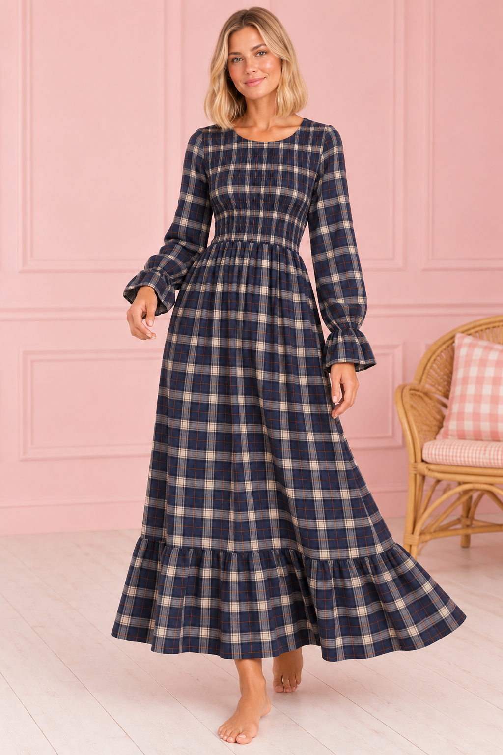 VESTIDO MERCEDES MARINO