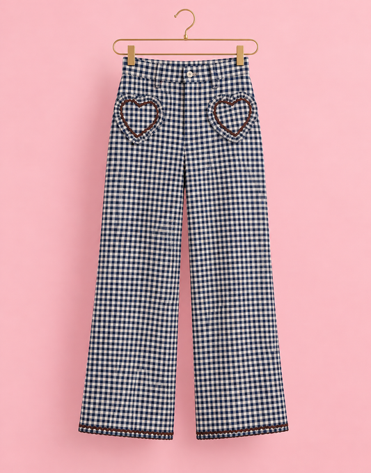 PANTALON VICHY WIDE LEG