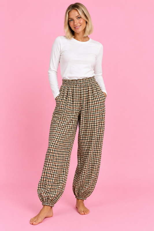PANTALON VICHY OLIVA