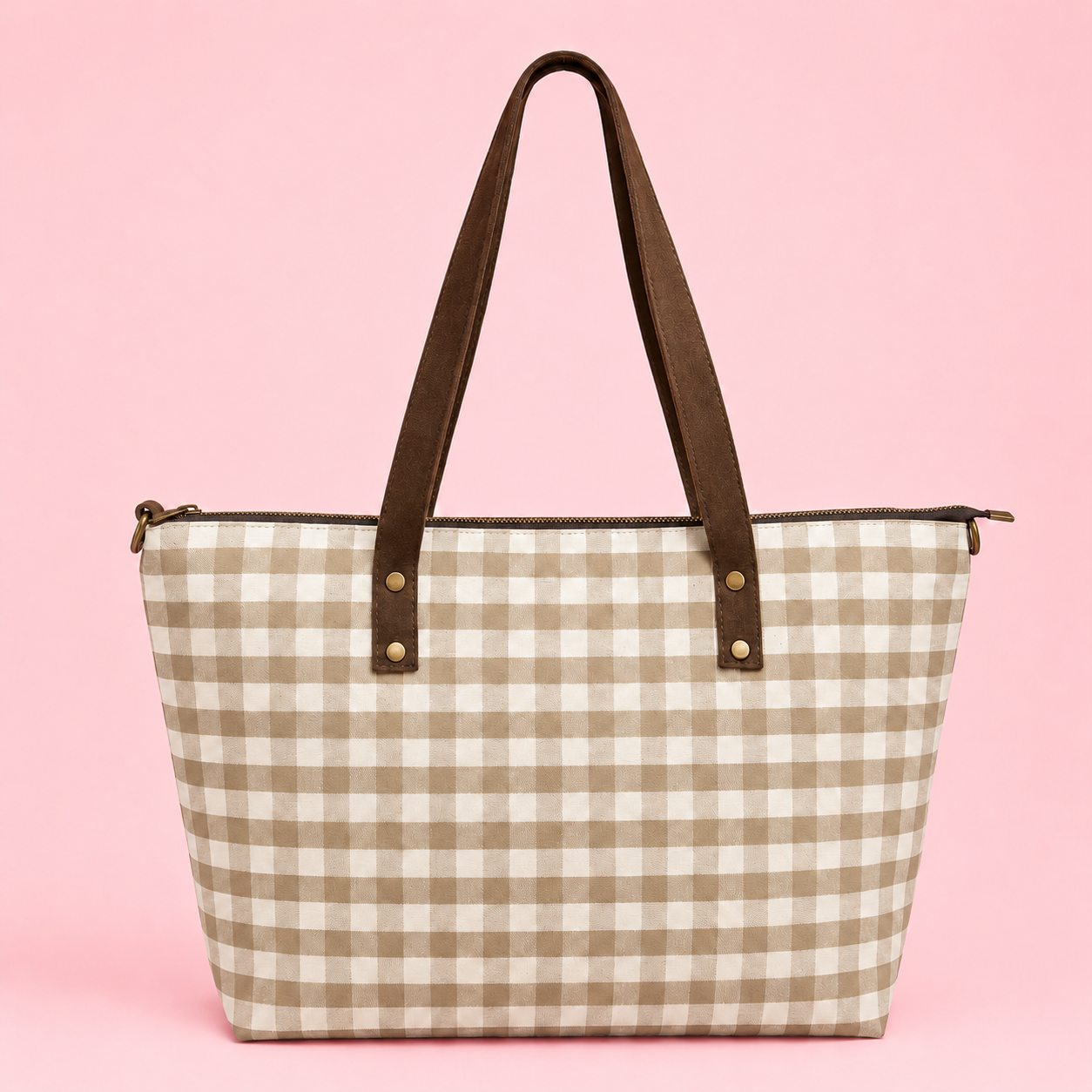 BOLSO VICHY PIEL BEIGE