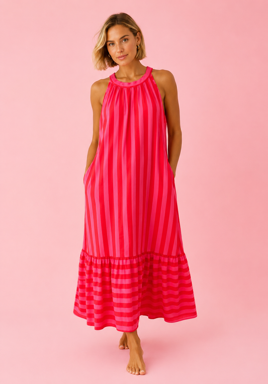 VESTIDO NUBE ROJO&ROSA