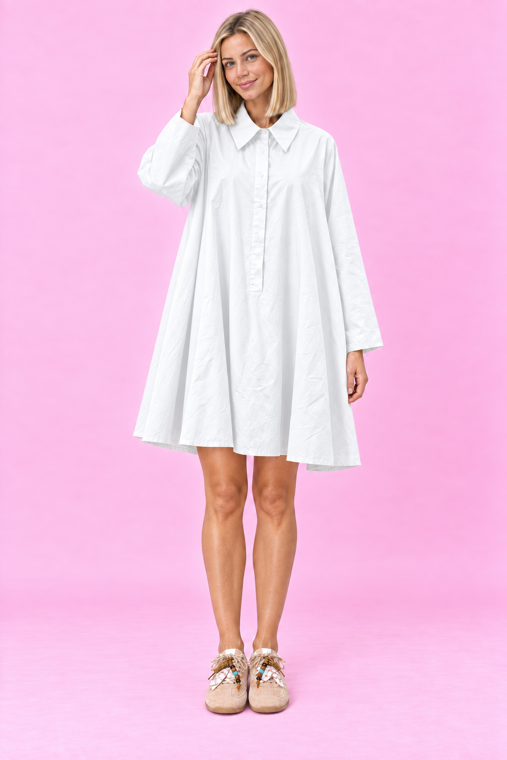 VESTIDO POPELIN BLANCO