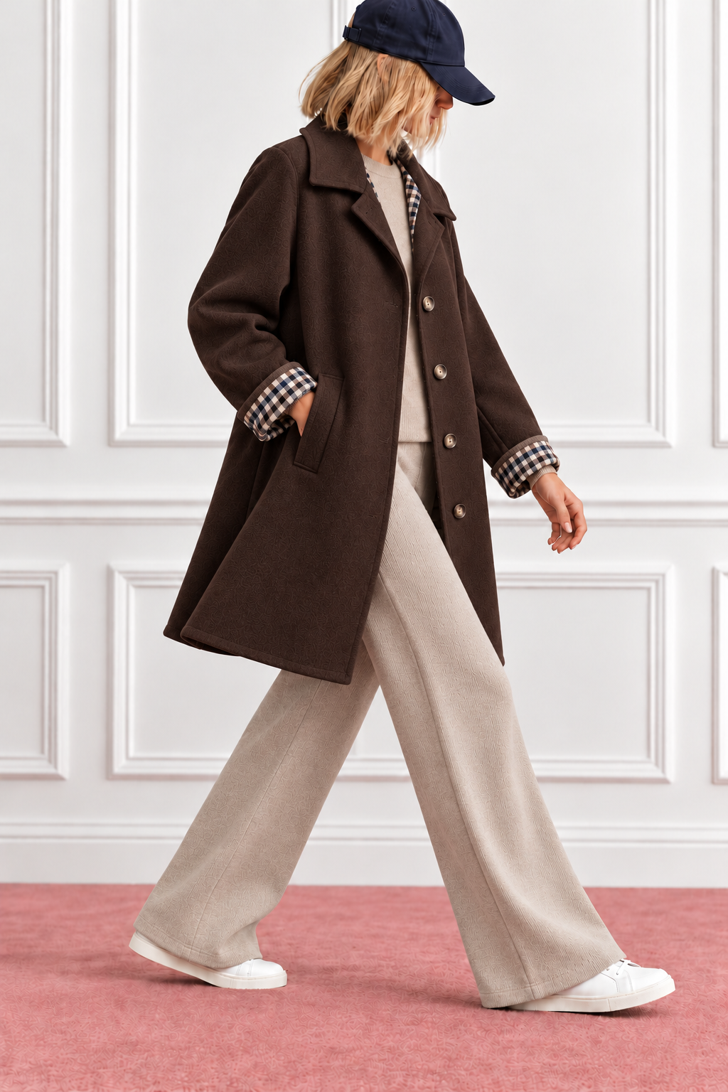 ABRIGO VICHY BROWN
