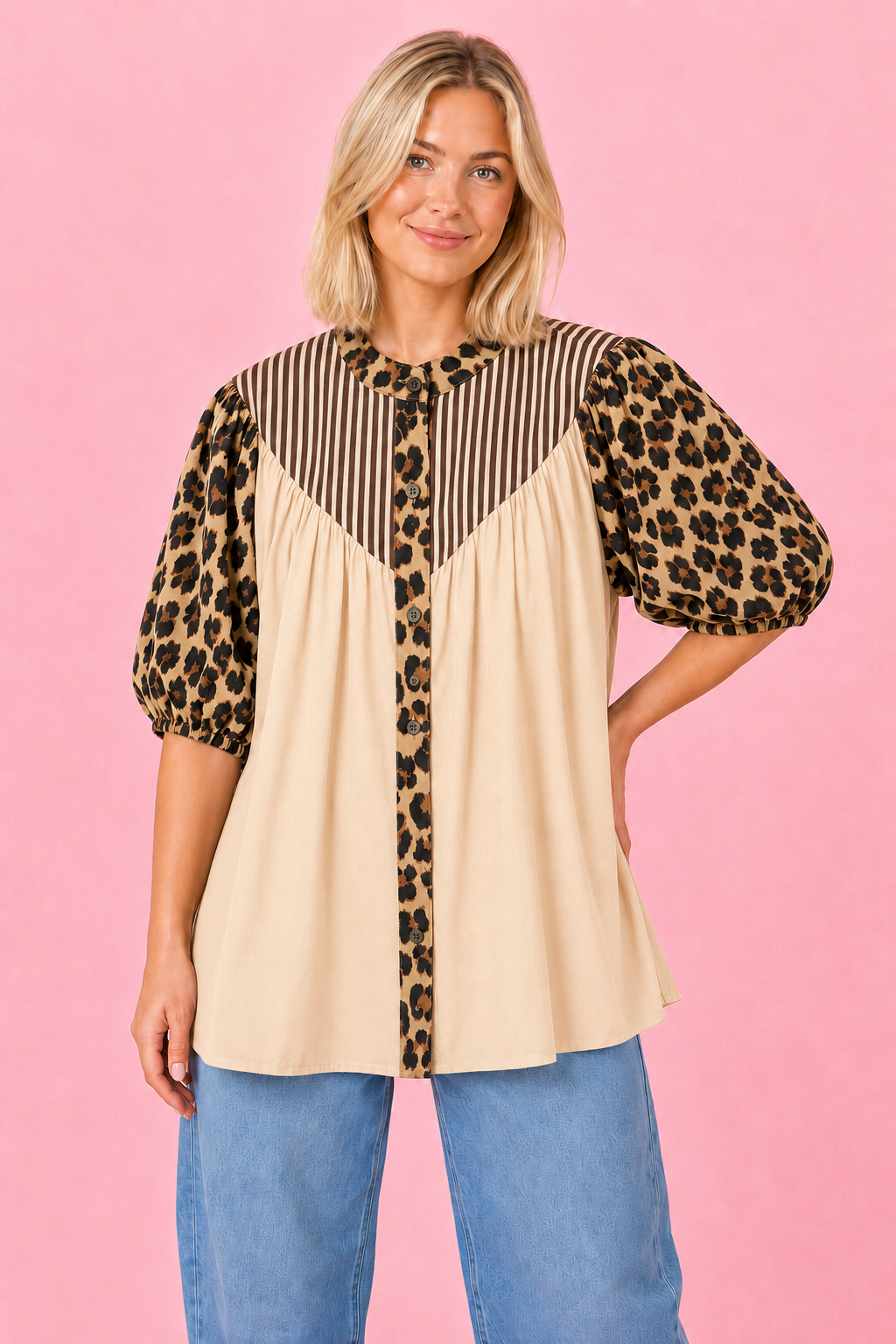 BLUSA PRINT CATERINA BEIGE