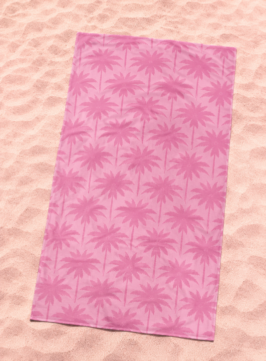 TOALLA DE PLAYA PALMERAS PINK