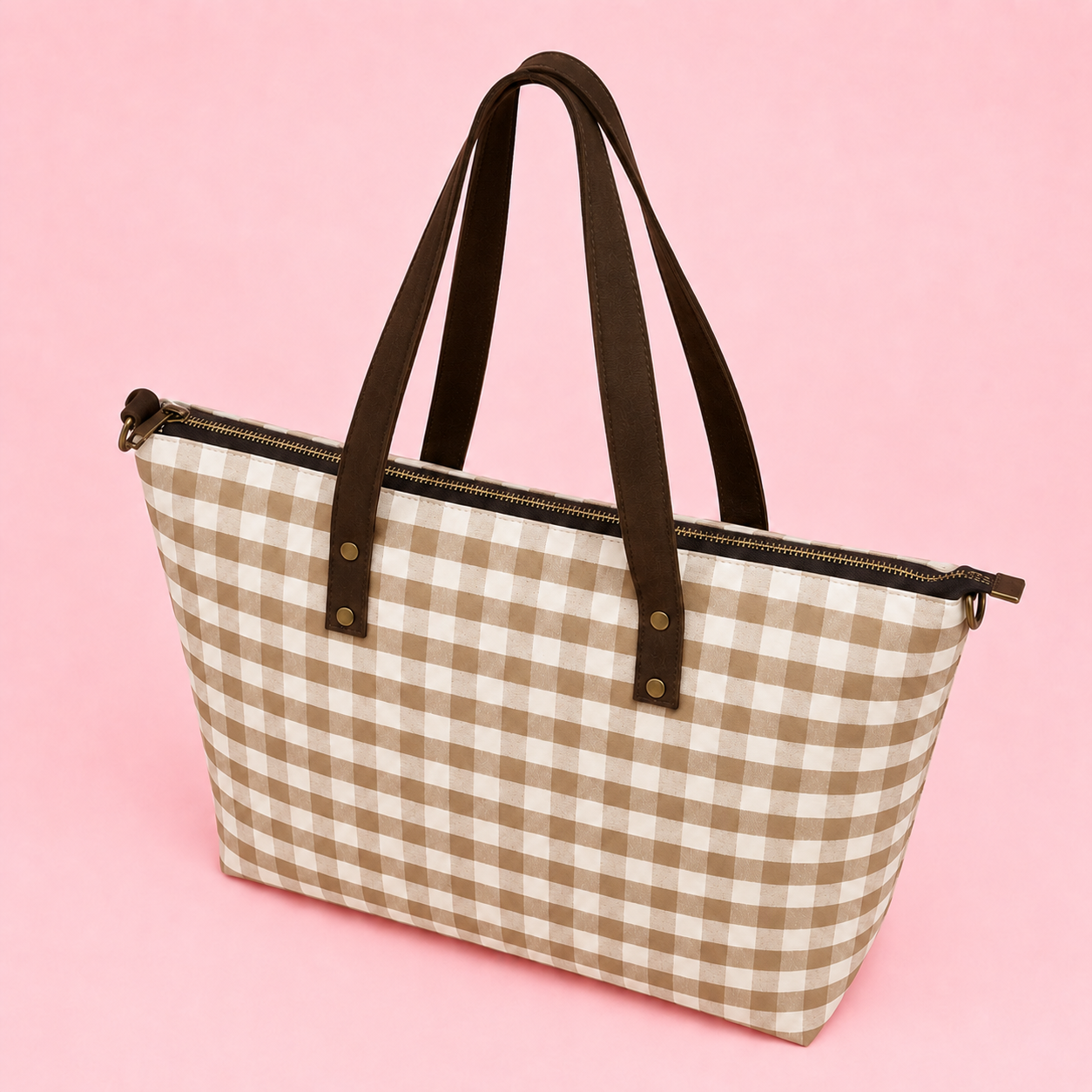BOLSO VICHY PIEL BEIGE