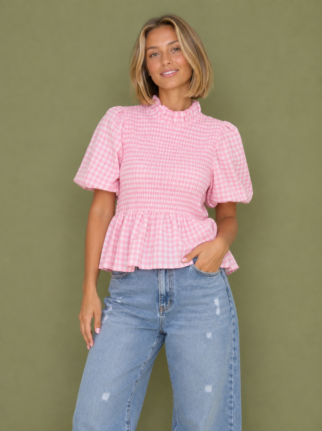 BLUSA MARITA VICHY ROSE