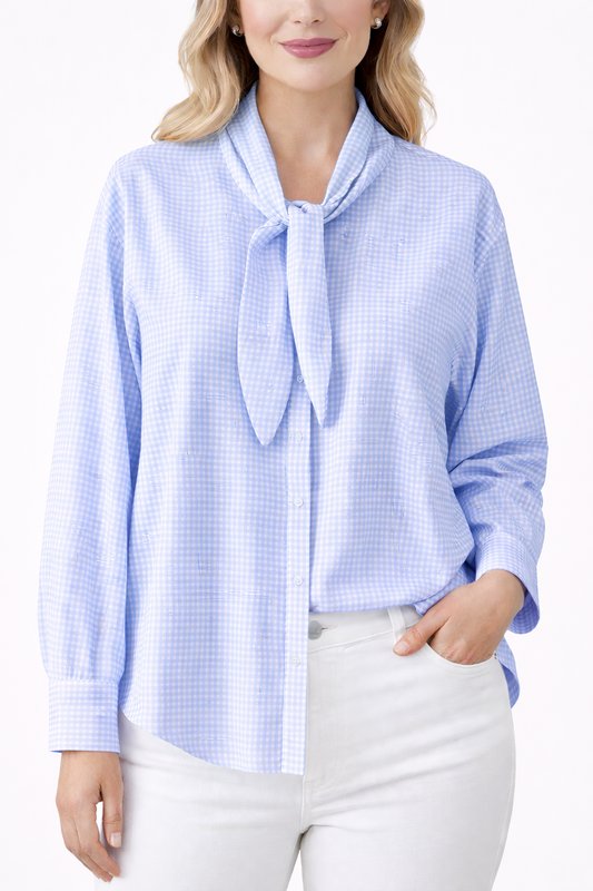 CAMISA VICHY CELESTE