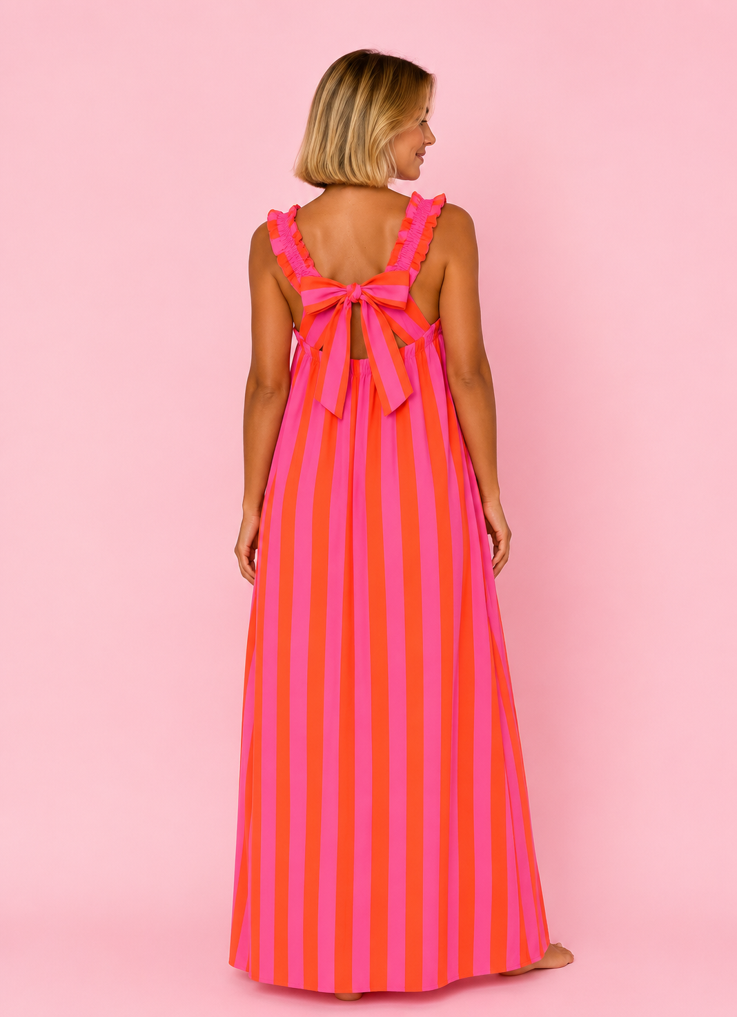 VESTIDO LOLITA ROSA&NARANJA