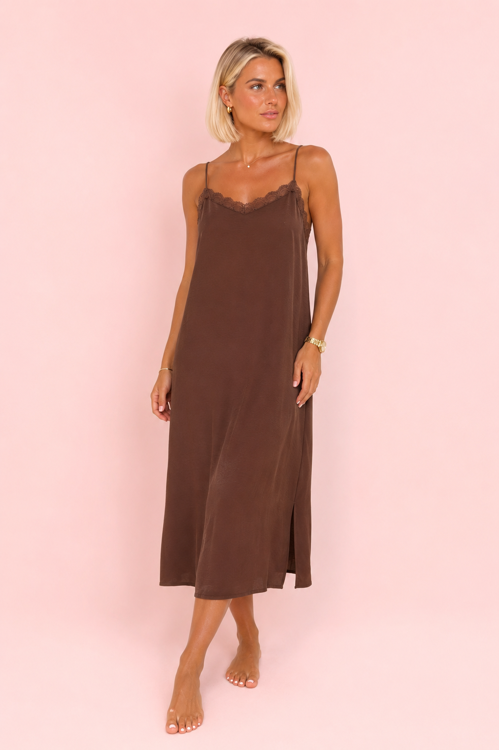 VESTIDO LENCERO CHOCOLATE