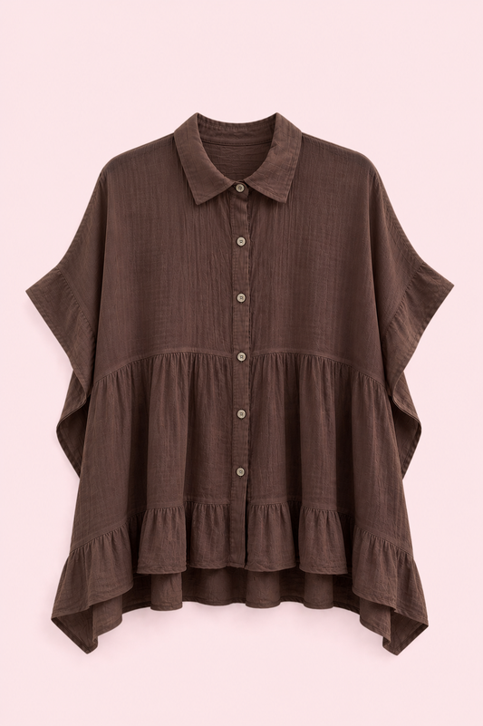 BLUSA MENORCA CHOCOLATE