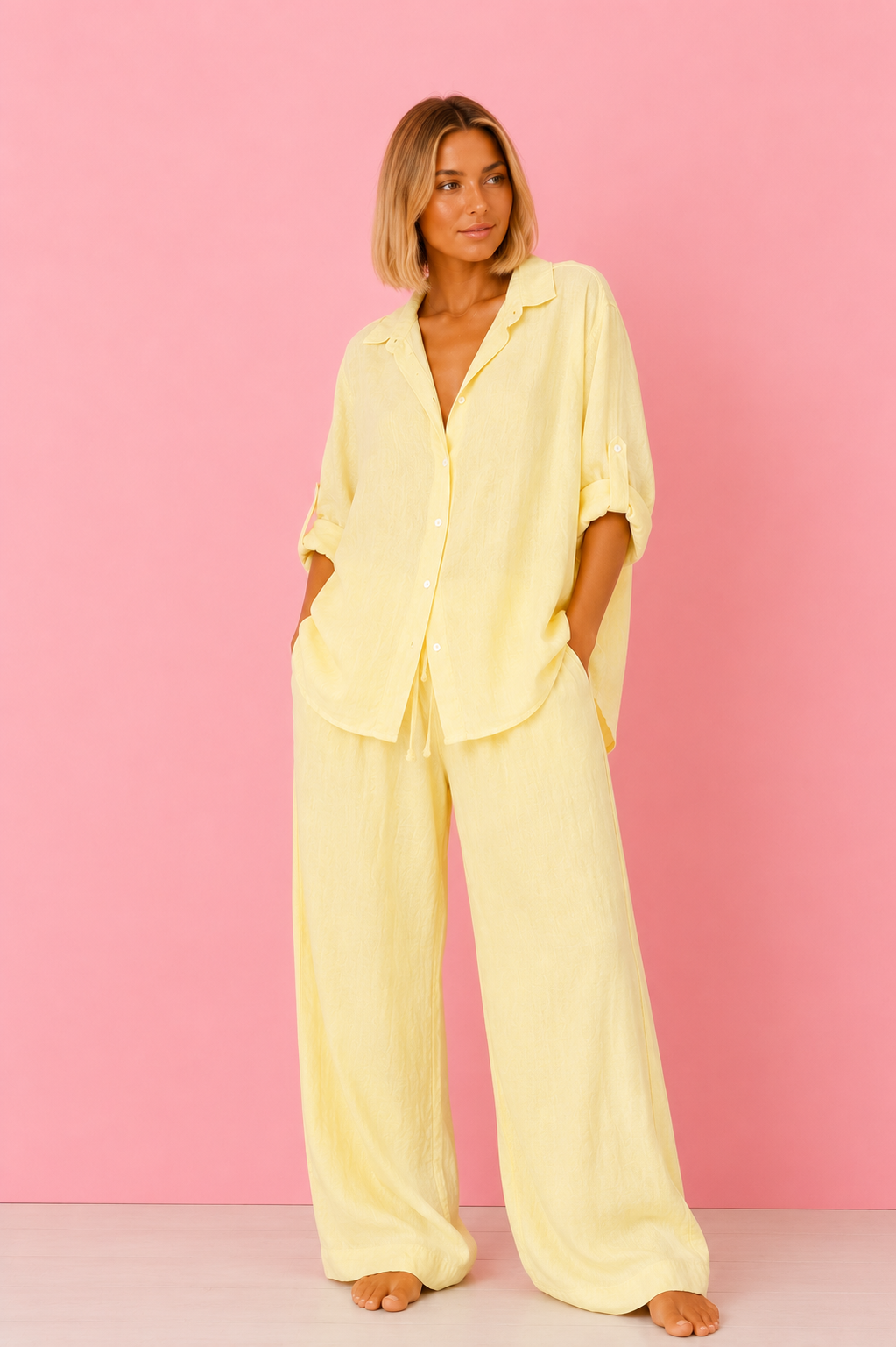 CONJUNTO LINO AMARILLO PASTEL