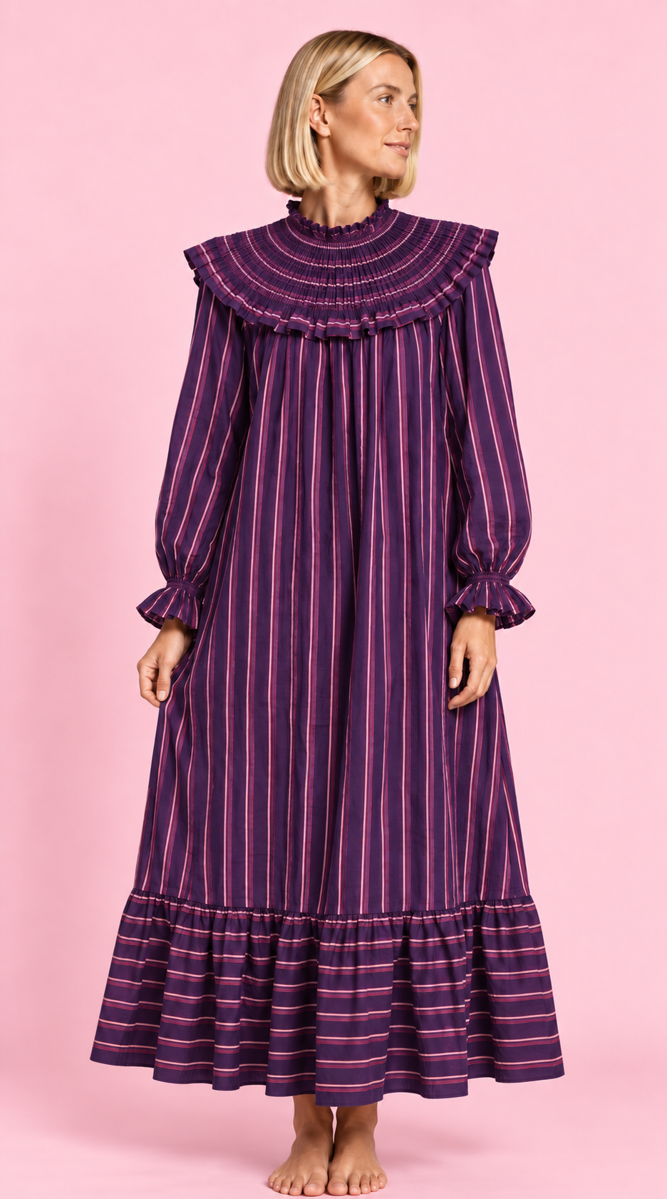 VESTIDO AMARETO RAYAS BURGUNDY