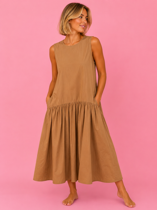 VESTIDO LEONORA CAMEL