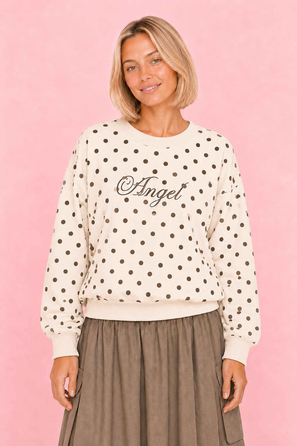 SUDADERA LUNARES CREMA