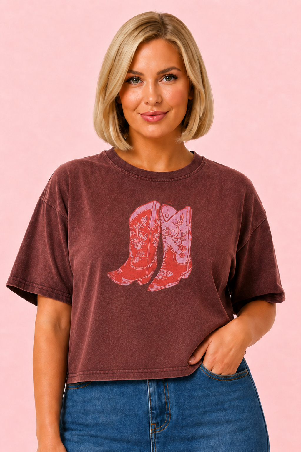 CAMISETA COWBOY VINO