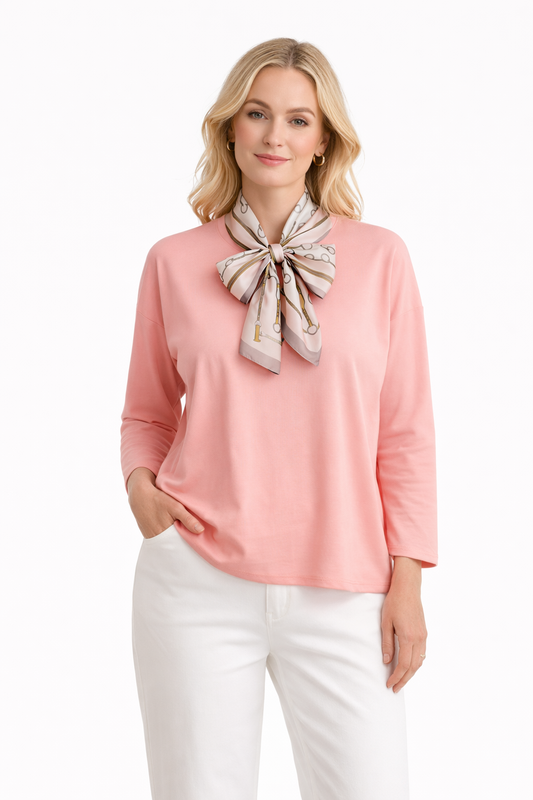 CAMISETA CON PAÑUELO LICRA ROSA