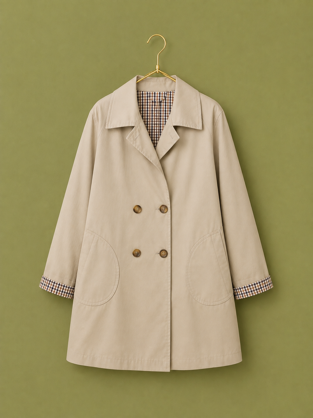 GABARDINA VICHY BEIGE
