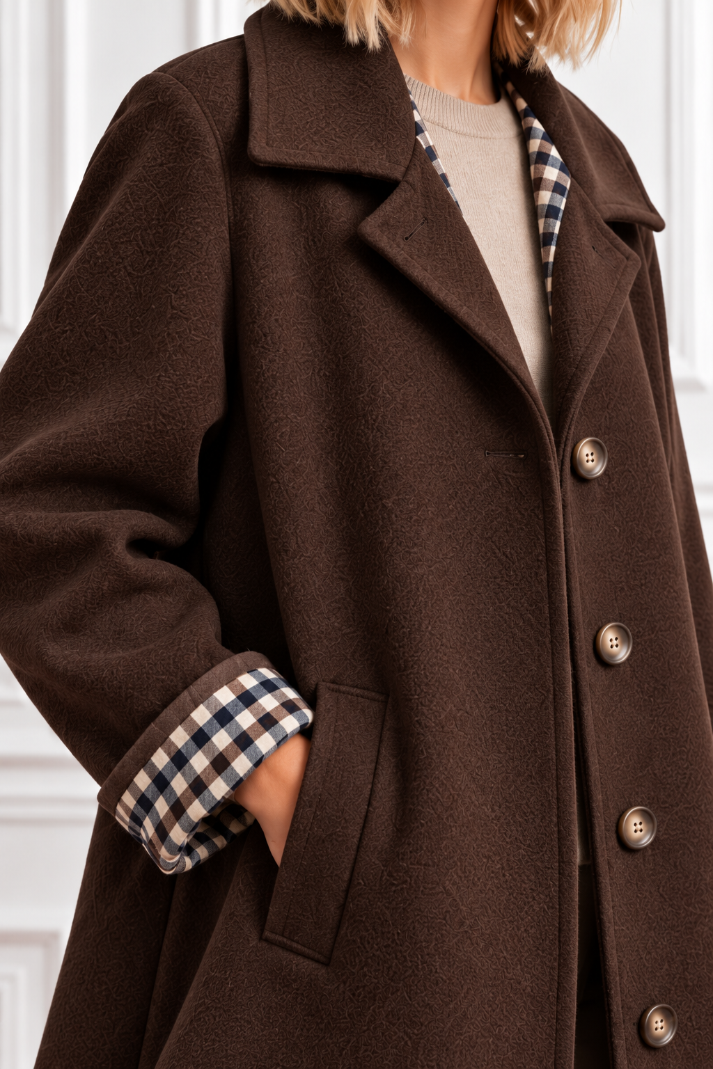 ABRIGO VICHY BROWN