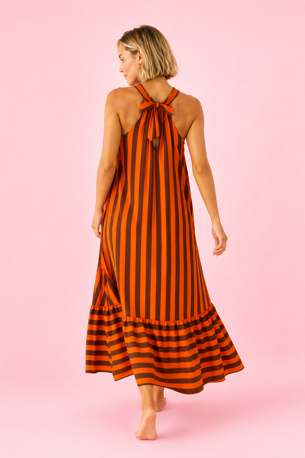VESTIDO NUBE ORANGE&BROWN