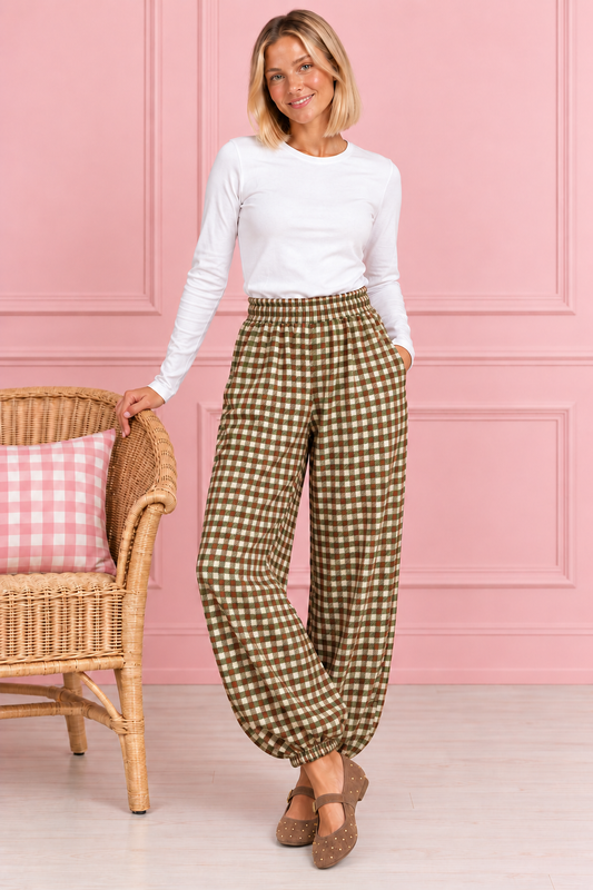 PANTALON VICHY OLIVA