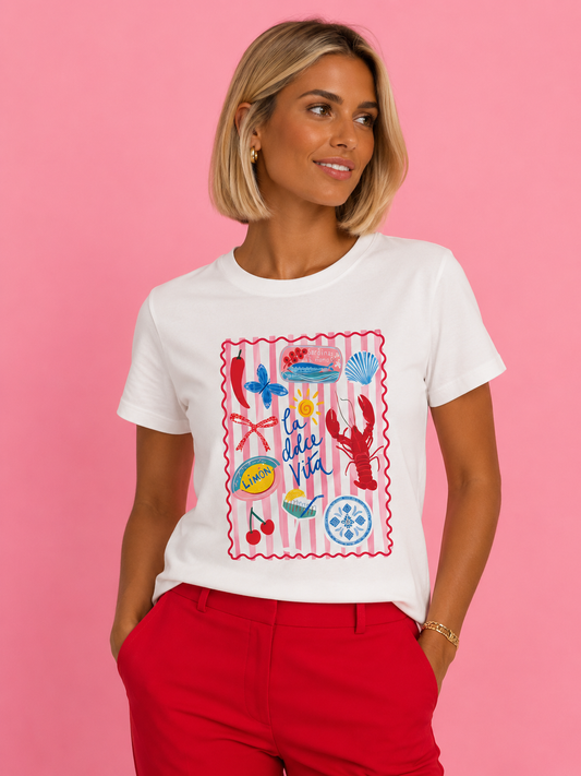 CAMISETA LANGOSTA ROSE