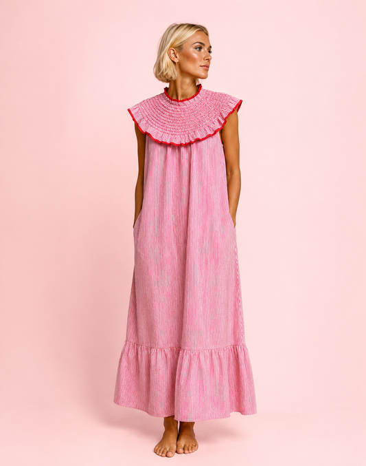 VESTIDO AMARETO ROJO
