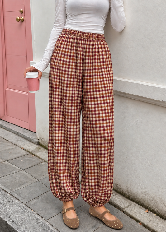 PANTALON VICHY GRANATE