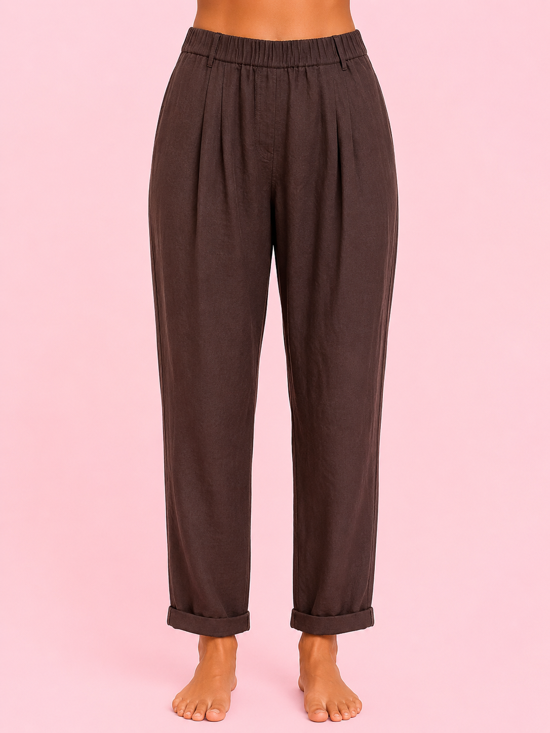 PANTALON LINO CHOCOLATE