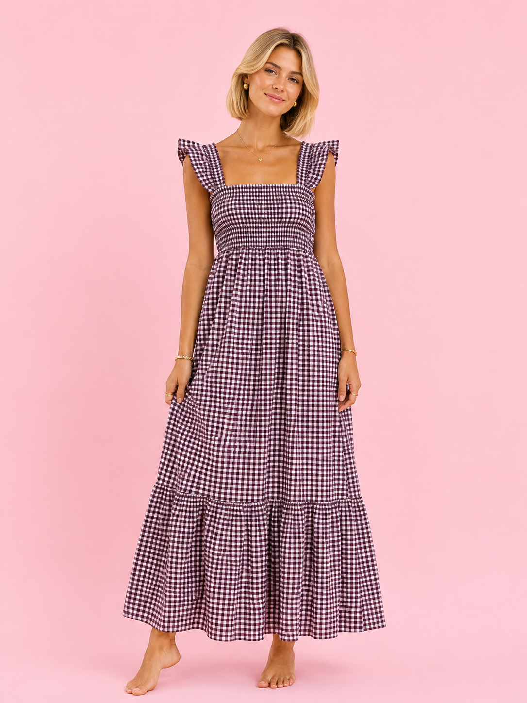 VESTIDO LORETO BERENJENA