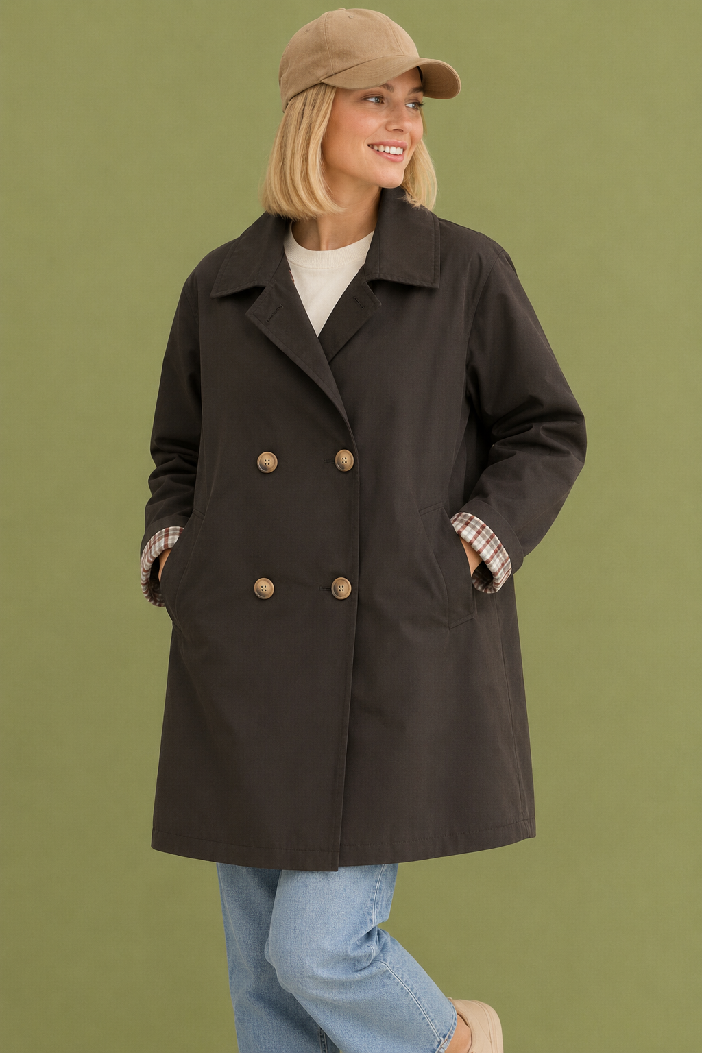 GABARDINA VICHY CHOCOLATE