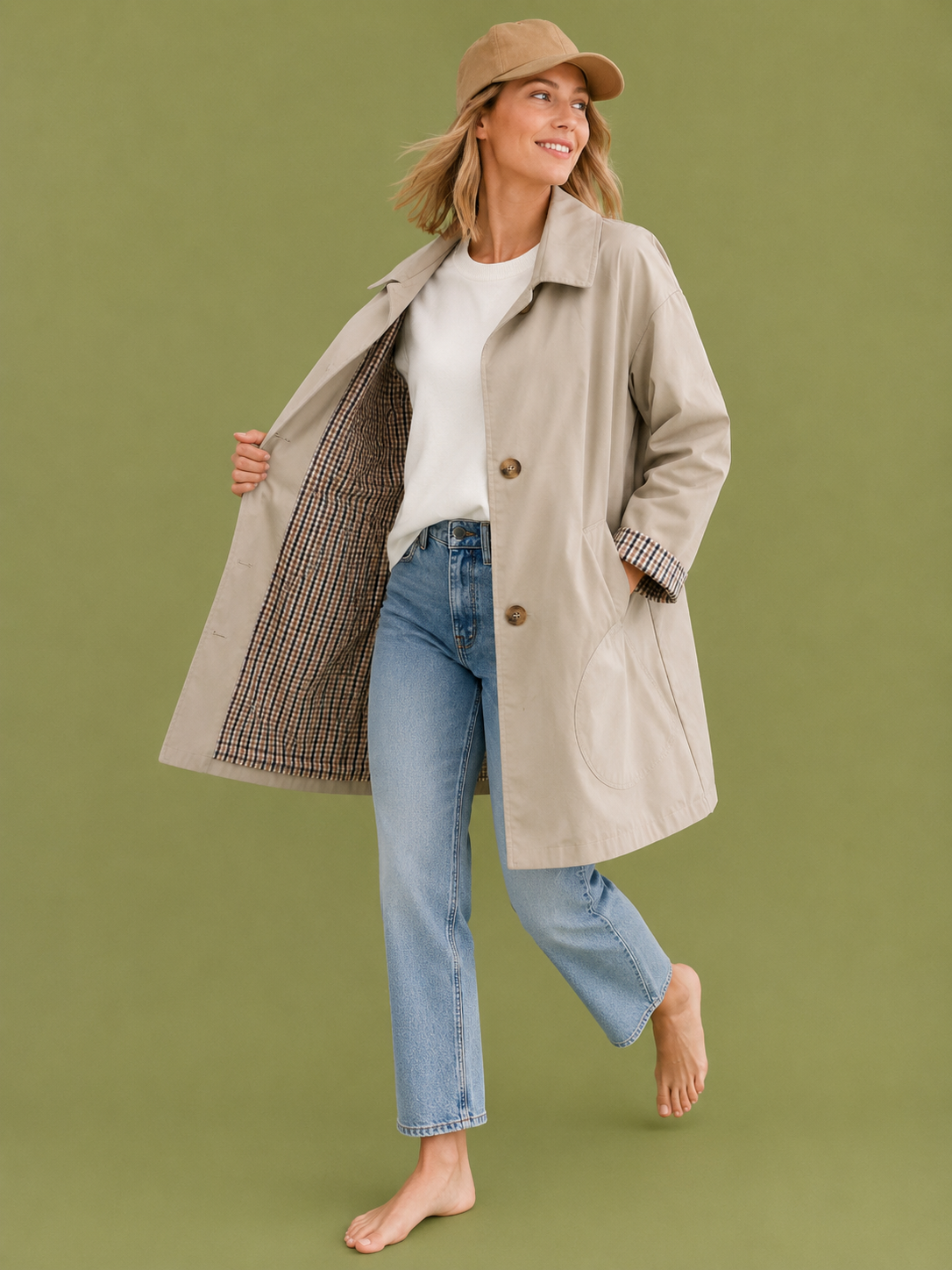 GABARDINA VICHY BEIGE
